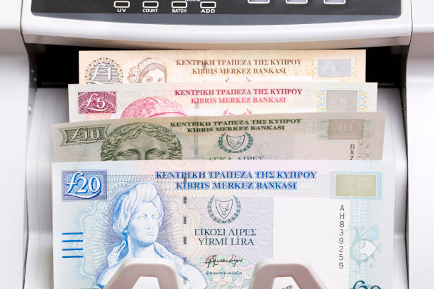 istock Cypriot pound in the counting machine 2181144453