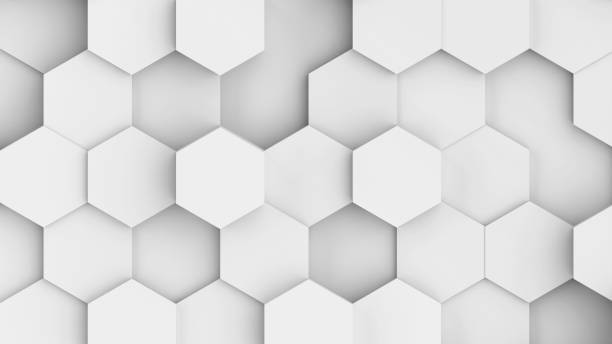 istock White hexagons geometric background, minimal honeycomb pattern wallpaper. 2181145117