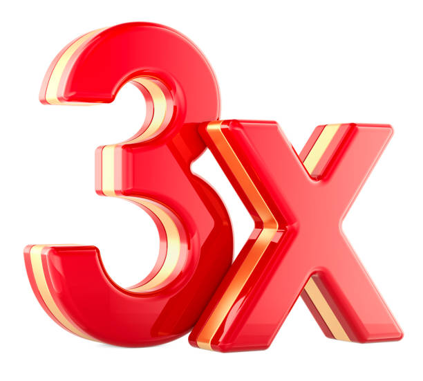 istock 3X red inscription, 3D illustration 2181145173