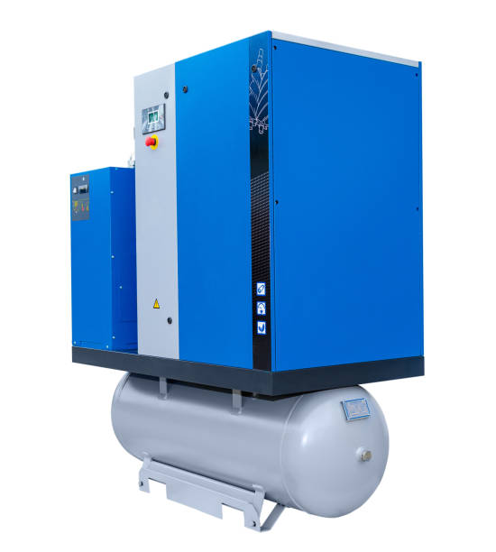 istock Professional air compressor generating compressed air for industrial use 2181148872