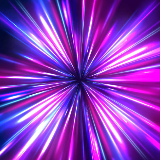 istock Shining lights in motion with small particles. Ring of fire, Plasma ring on a dark background. eon stripes in the form of drill, turns and swirl. 2181162416