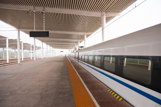 istock View of high speed train arrivingleaving - China 2181162467