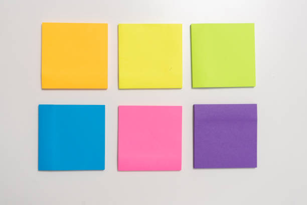Colorful sticky note isolated on white background, clipping path included.