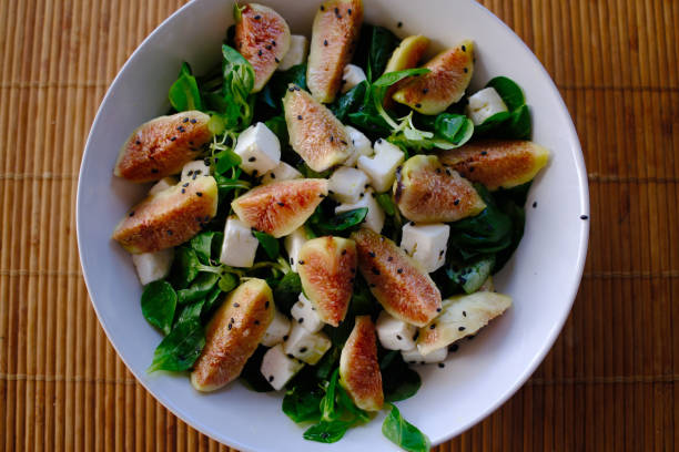fresh salad of products  as vegan and vefetarian starter