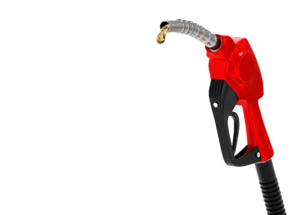 istock Isolated oil drops from a gas station on a white background 2181172885