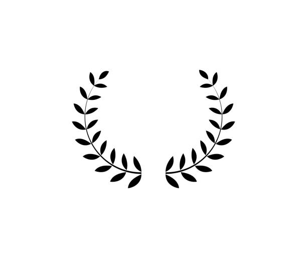 Laurel circle wreath. Branch greek olive oak wheat leaves Laurel circle wreath. Branch greek olive oak wheat leaves. laureat stock illustrations