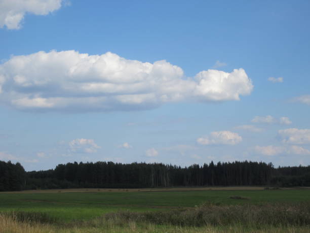 Beautiful White Clouds in the Sky during Summer in Belarus
