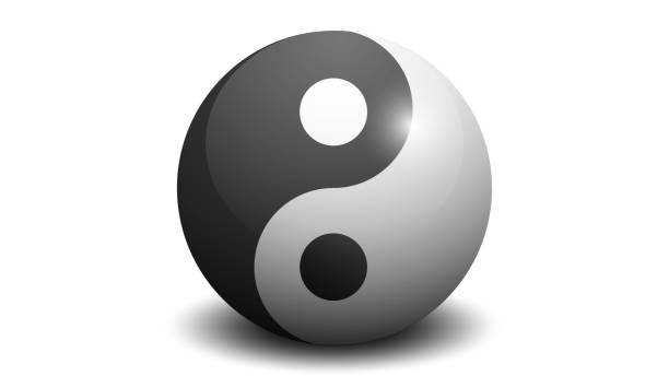 istock The Yin Yang sphere. China philosophy logo symbol.  Yin Yang button isolated on white background. 2181197919