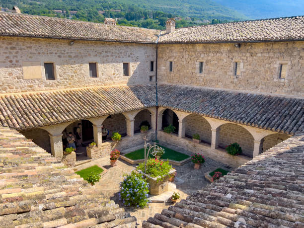 Assisi, Italy - September 9, 2023: The old monastery of Poor Clares, where Saint Clare lived and also died