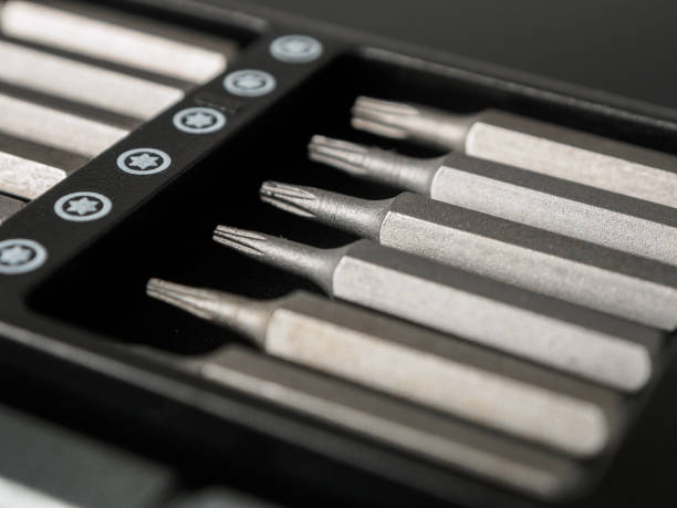 istock Close-up of various screwdriver heads (bits) ideal for repairing and assembling electronics and appliances 2181200141