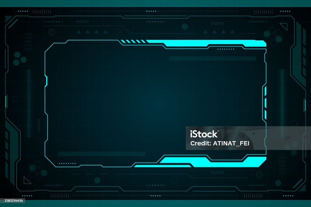 Tech Hud Frame Tech Hud Frame Futuristic Teal Digital Interface Vector Technology ...