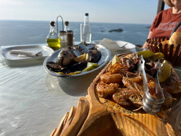 istock Two big plates with the seafood 2181225777
