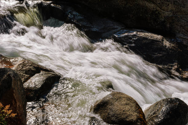 Small Mountain creek splashing over rocky creek bed,Taken the Eastern Sierra Nevada, California, USA.