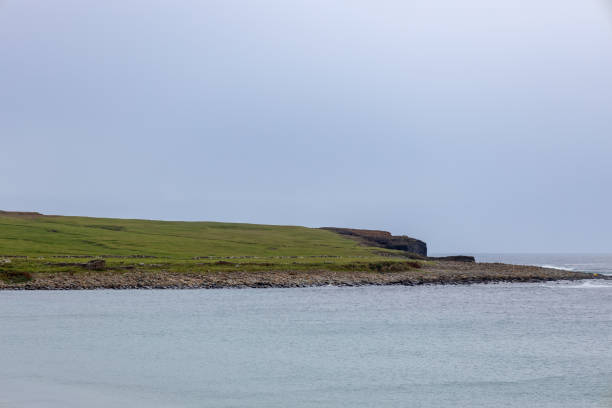 This image shows a full frame texture background of a seascape on mainland Orkney Island in northern Scotland.