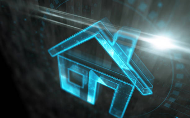 istock Home IOT smart house symbol digital concept 3d illustration 2181240323