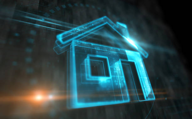 istock Home IOT smart house symbol digital concept 3d illustration 2181240340
