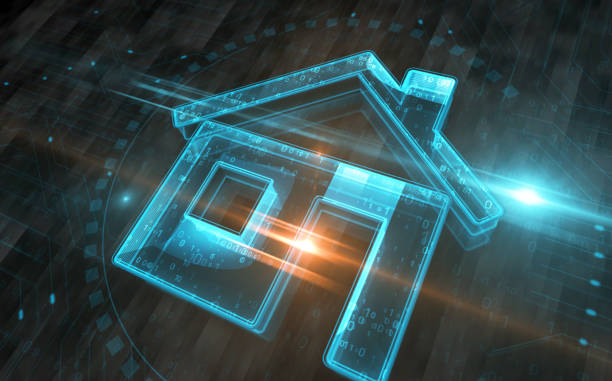 istock Home IOT smart house symbol digital concept 3d illustration 2181240362