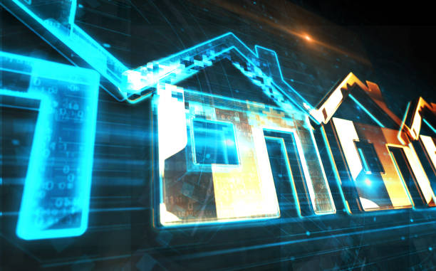 istock Home IOT smart house symbol digital concept 3d illustration 2181240418