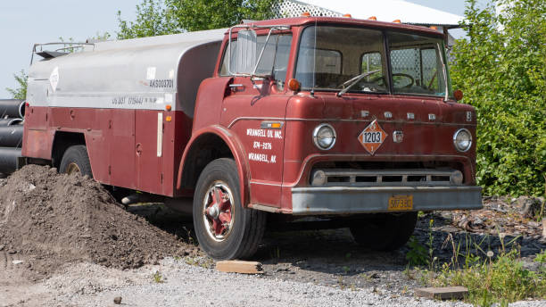 Wrangell, Alaska USA - May 26, 2019: Ford C series vehicle truck, side view.