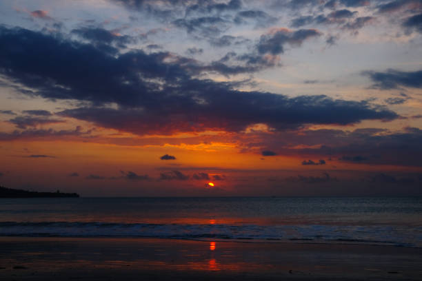 Beautiful sunset sky at Jimbaran Beach Bali Indonesia