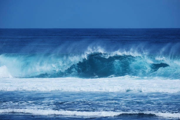 Close up of beautiful waves at Melasti Beach Bali Indonesia