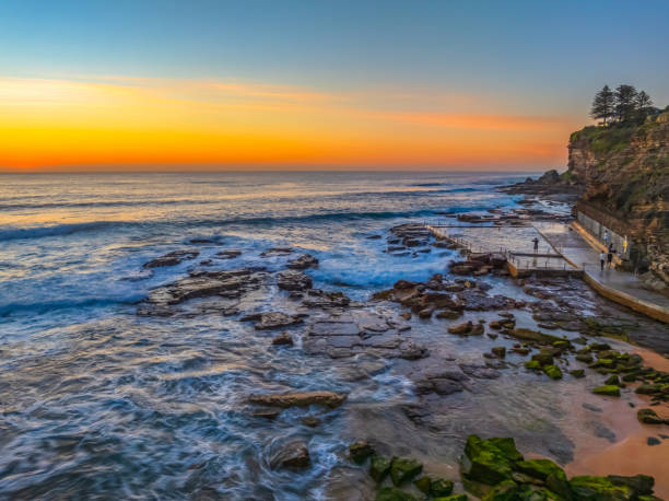 istock Sunrise at the Seaside with an Orange Horizon 2181249888