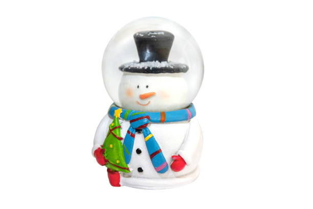istock Snow globe with snowman isolated on white background 2181252153