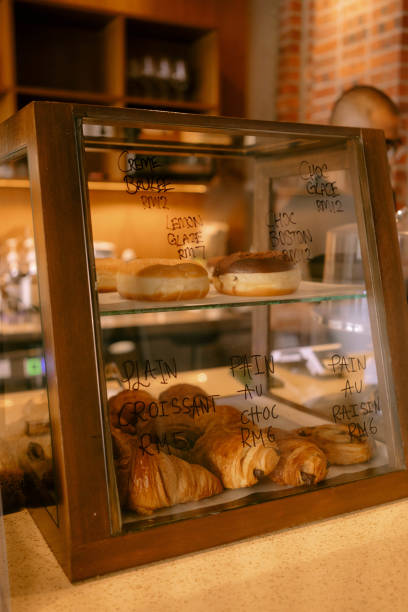istock Wooden Display Case Showing Sweet Dessert Pastries 2181266943
