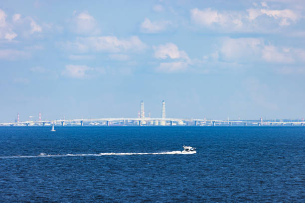 Photographing the Tokyo Bay side view from Honmoku Pier