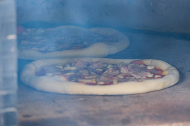 pizza in a gas oven