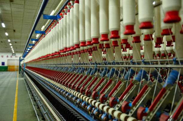 istock Cotton textile factory equipment is in operation 2181280089
