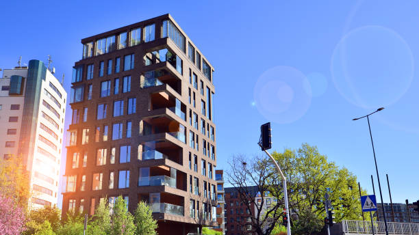 istock Eco apartment building saving energy and fresh air concept. 2181284176