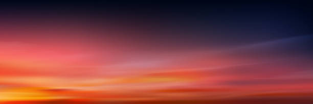 istock Sunset Sky Background,Autumn Clear Sunrise in Purple,Blue,Orange,Yellow by Beach,Winter Nature Fantasy Pink Twilight Sky and White Cloud in Evening,Vector Cartoon for Spring,Summer Banner 2181285000