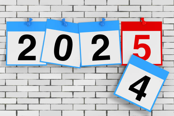 istock New 2025 Year Start Concept. Calendar Sheets with 2025 New Year Sign. 3d Rendering 2181289330