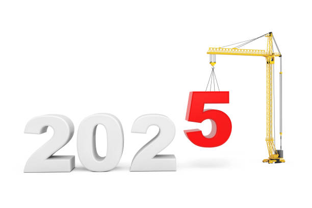 istock Build the Future Concept. Tower Crane with 2025 Year Sign. 3d Rendering 2181289362