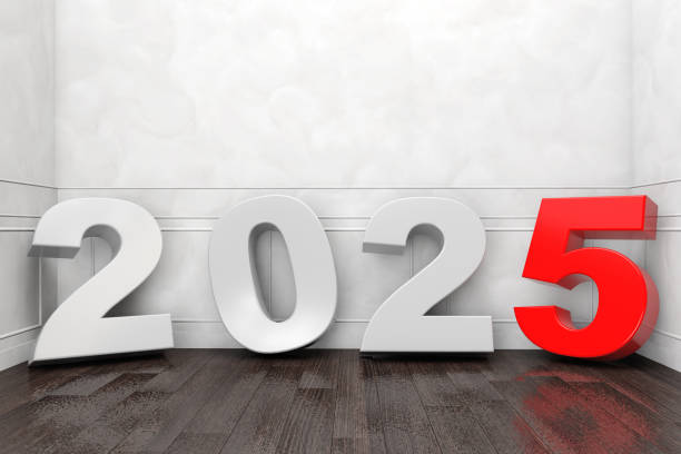 istock 2025 New Year Sign in Empty Room. 3d Rendering 2181289408