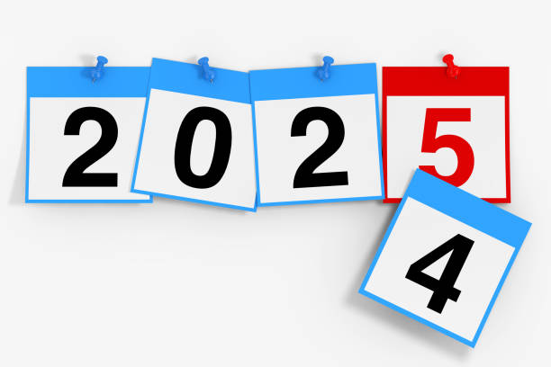 istock New 2025 Year Start Concept. Calendar Sheets with 2025 New Year Sign. 3d Rendering 2181289434