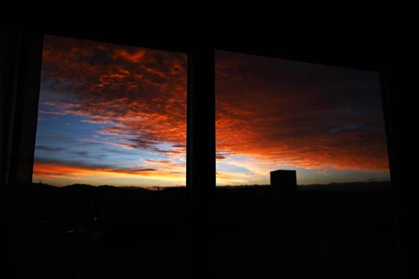 istock Beautiful morning glow view from hotel window. 2181291066