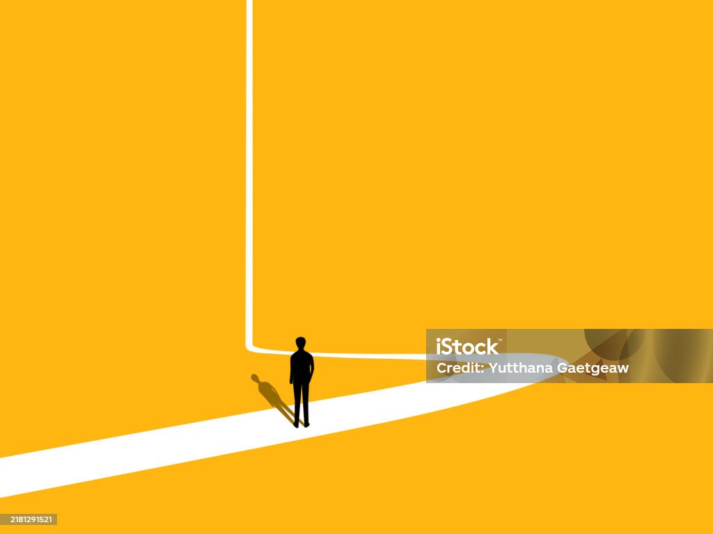 Leader Vision Graphics Leader Vision Businessman On A Long Path Ahead Stock Illustration ...