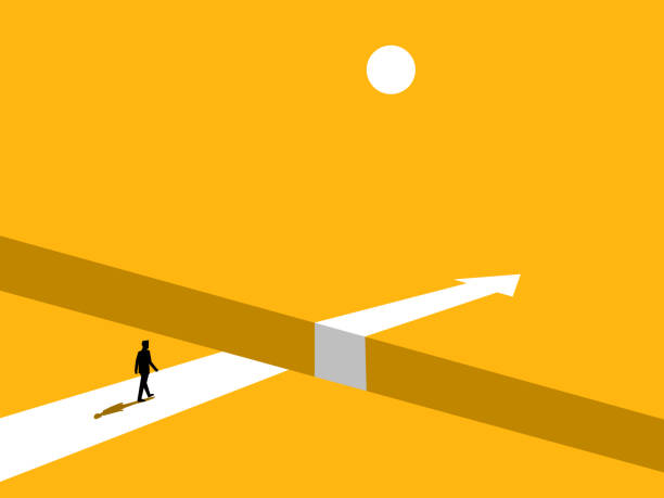 istock Courage, Risk. Businessman on the Edge of the Gap 2181292154