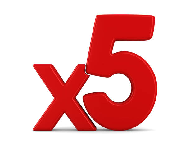 istock Red x5 symbol on white background. Isolated 3d illustration 2181296186