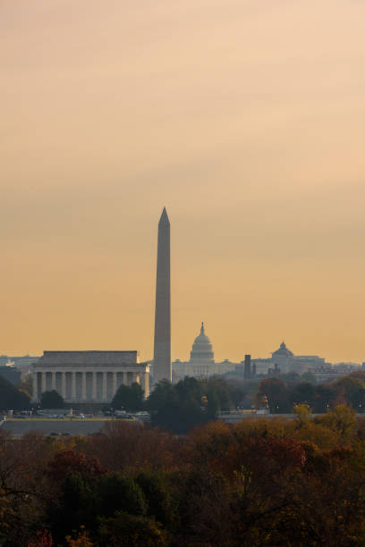 istock Washington DC skyline with sunrise skies in autumn 2181299539