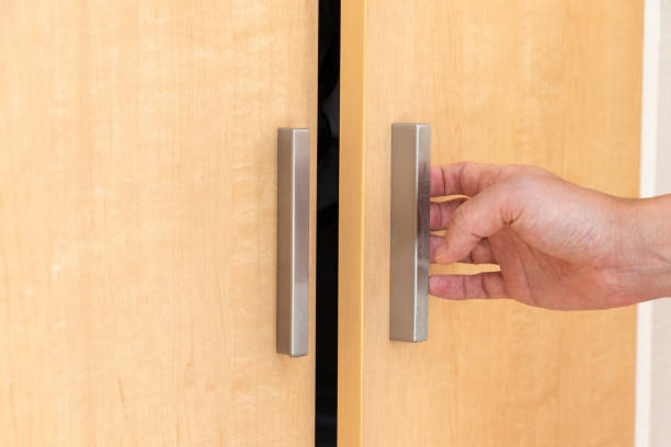 istock Open one side of the double door 2181300049