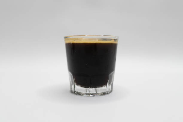 istock Black Espresso in Glass on Clean White Background. 2181300462