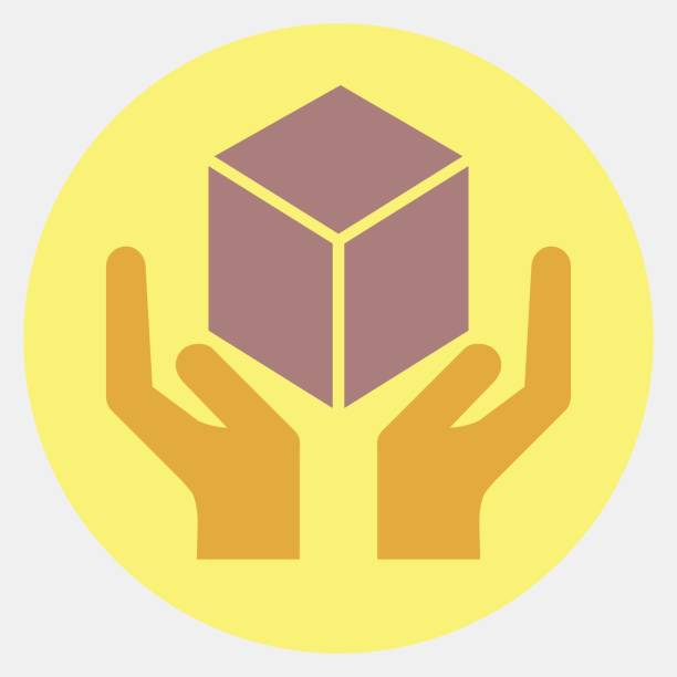 istock Icon handle with care. Packaging symbol elements. Icons in color mate style. Good for prints, posters, logo, product packaging, sign, expedition, etc. 2181301556