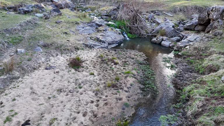Creeks flowing through farm land in North East Victoria