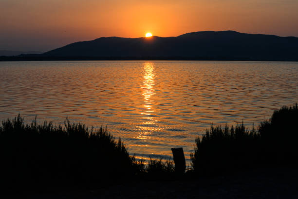 Orbetello, Grosseto, Tuscany, Italy:Sunrise on the Orbetello Lagoon