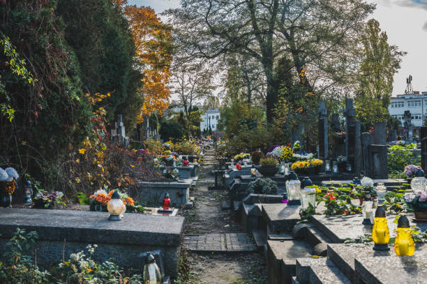 istock Graves in Autumn Atmosphere During All Saints' Day in Poland 2181309202