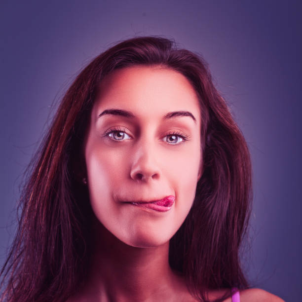 close up portrait smiling brunette woman