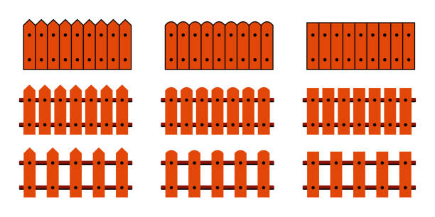 Fence icon Fence icon on group isolated on white background. Vector illustration. fence3 stock illustrations